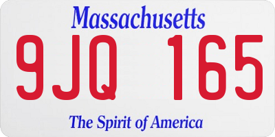 MA license plate 9JQ165