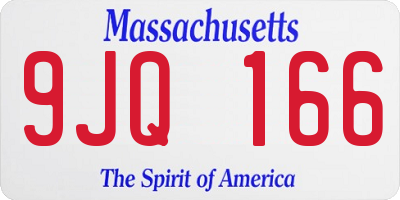 MA license plate 9JQ166