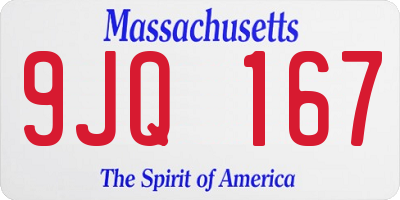 MA license plate 9JQ167