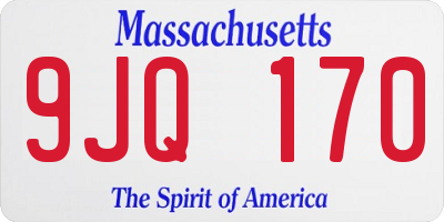 MA license plate 9JQ170