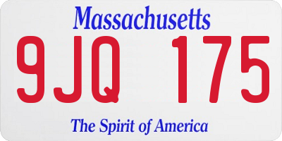 MA license plate 9JQ175