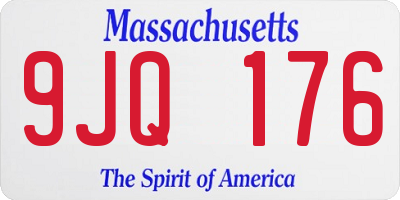 MA license plate 9JQ176
