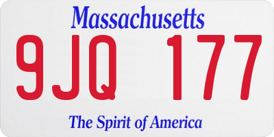 MA license plate 9JQ177