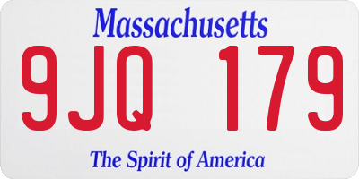 MA license plate 9JQ179