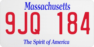MA license plate 9JQ184