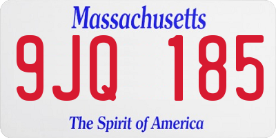 MA license plate 9JQ185