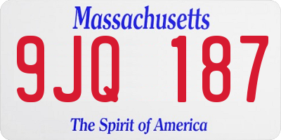 MA license plate 9JQ187