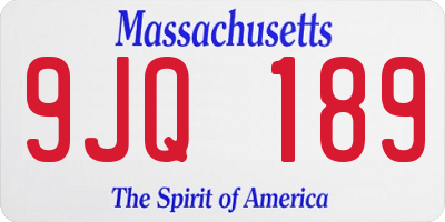 MA license plate 9JQ189