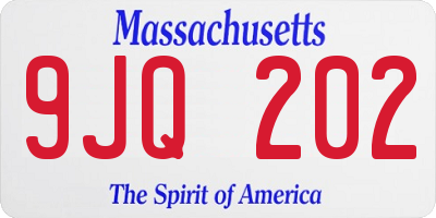 MA license plate 9JQ202