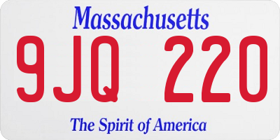 MA license plate 9JQ220