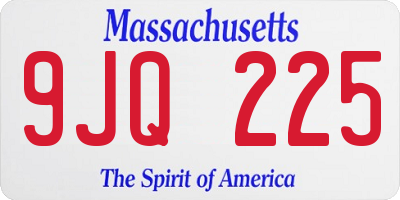 MA license plate 9JQ225