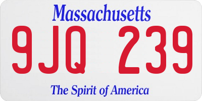 MA license plate 9JQ239
