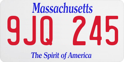 MA license plate 9JQ245