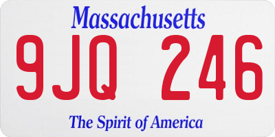 MA license plate 9JQ246