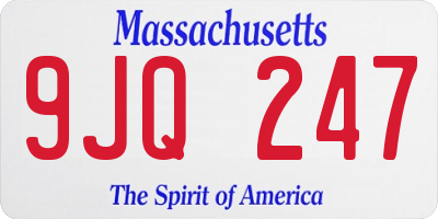 MA license plate 9JQ247