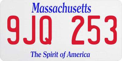 MA license plate 9JQ253