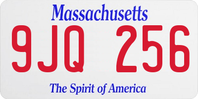 MA license plate 9JQ256