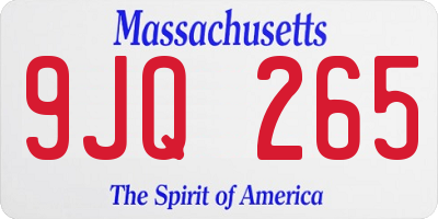 MA license plate 9JQ265