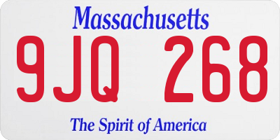 MA license plate 9JQ268