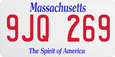 MA license plate 9JQ269