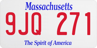 MA license plate 9JQ271