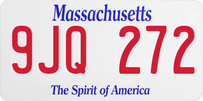 MA license plate 9JQ272