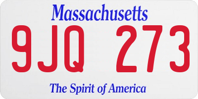 MA license plate 9JQ273