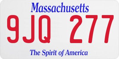 MA license plate 9JQ277