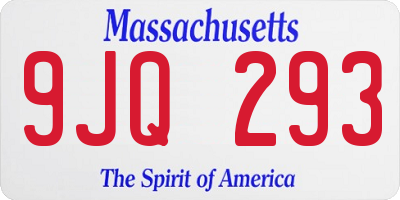MA license plate 9JQ293