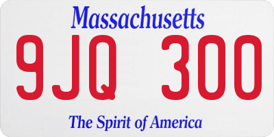 MA license plate 9JQ300