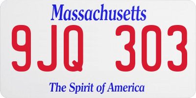 MA license plate 9JQ303