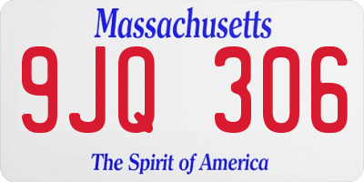 MA license plate 9JQ306