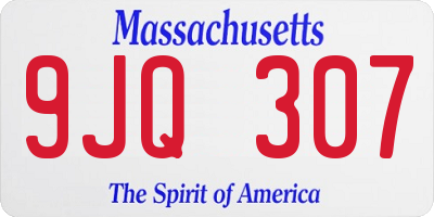 MA license plate 9JQ307