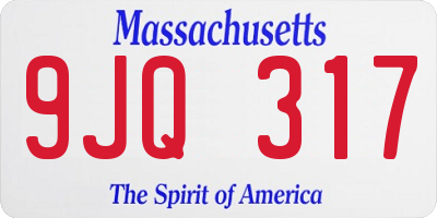 MA license plate 9JQ317