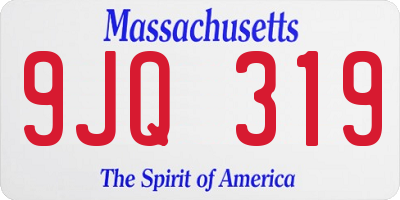 MA license plate 9JQ319