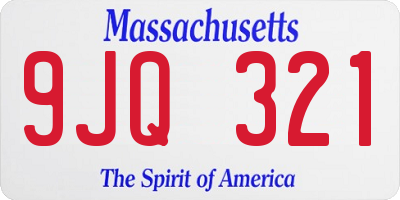 MA license plate 9JQ321