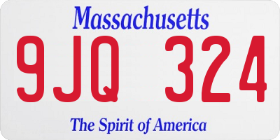 MA license plate 9JQ324
