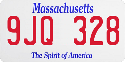 MA license plate 9JQ328