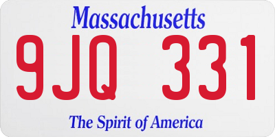 MA license plate 9JQ331
