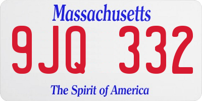 MA license plate 9JQ332