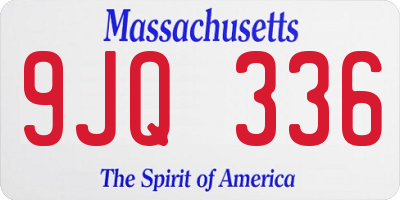 MA license plate 9JQ336