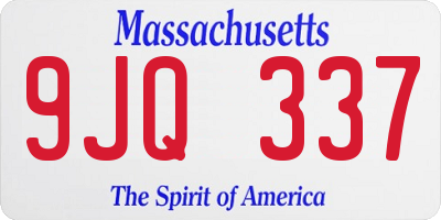 MA license plate 9JQ337