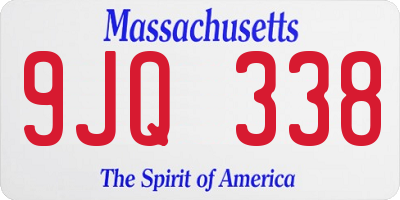MA license plate 9JQ338