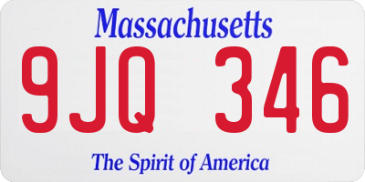 MA license plate 9JQ346