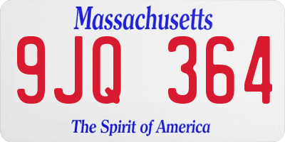 MA license plate 9JQ364