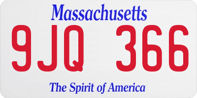 MA license plate 9JQ366