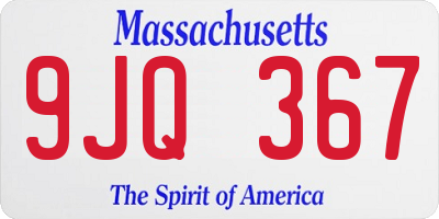 MA license plate 9JQ367