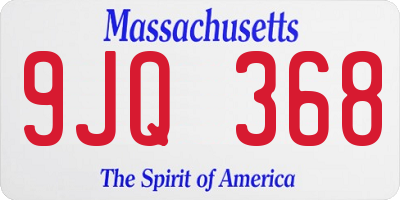 MA license plate 9JQ368