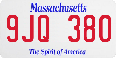 MA license plate 9JQ380