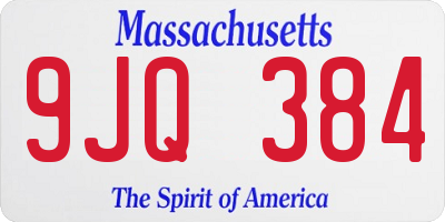 MA license plate 9JQ384